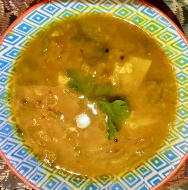 sambar with summer squash zuchinni