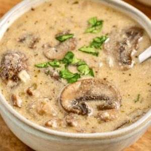 Chunky cream of mushroom soup
